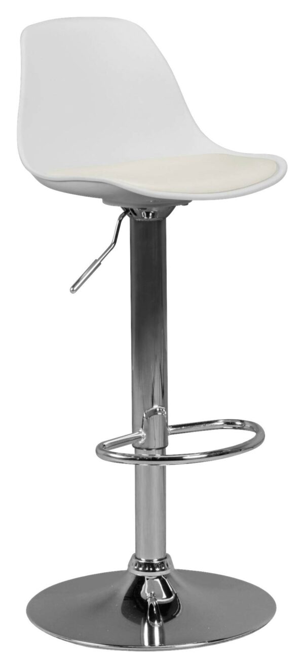 Barhocker weiß Kunstleder B/H/T: ca. 40x104x40 cm Barhocker weiß Kunstleder B/H/T: ca. 40x104x40 cm – Bild 2