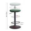 Barhocker grün Stoff B/H/T: ca. 40x58x40 cm – Bild 2