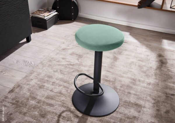 Barhocker grün Stoff B/H/T: ca. 40x58x40 cm – Bild 5
