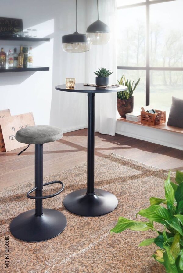 Barhocker grau Polyester B/H/T: ca. 40x79x40 cm – Bild 4