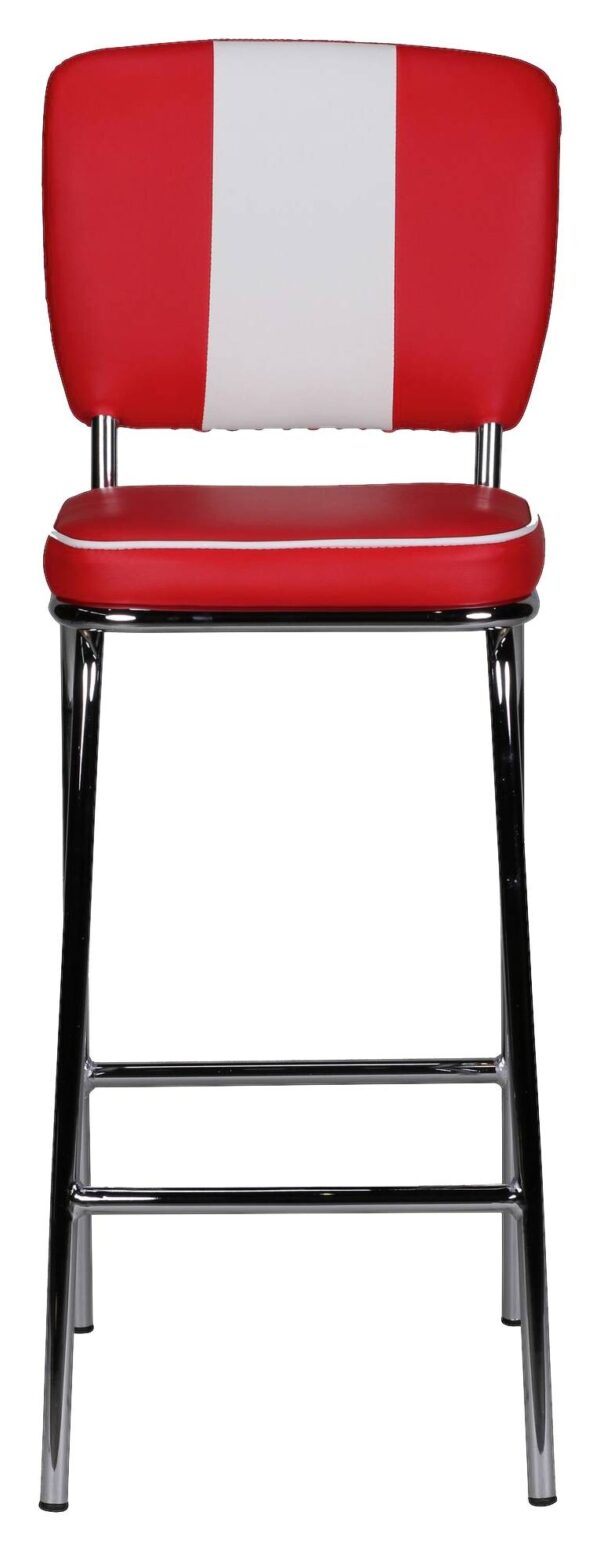 Barhocker rot weiß Kunstleder Stoff B/H/T: ca. 40x110x38 cm – Bild 2