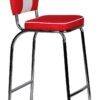 Barhocker rot weiß Kunstleder Stoff B/H/T: ca. 40x110x38 cm – Bild 3