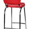 Barhocker rot weiß Kunstleder Stoff B/H/T: ca. 40x110x38 cm – Bild 5