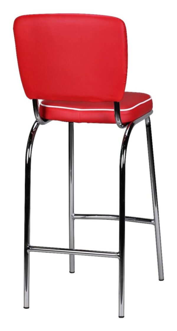 Barhocker rot weiß Kunstleder Stoff B/H/T: ca. 40x110x38 cm – Bild 5