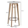 Bartisch weiß matt natur MDF B/H/T: ca. 60x110x60 cm – Bild 3