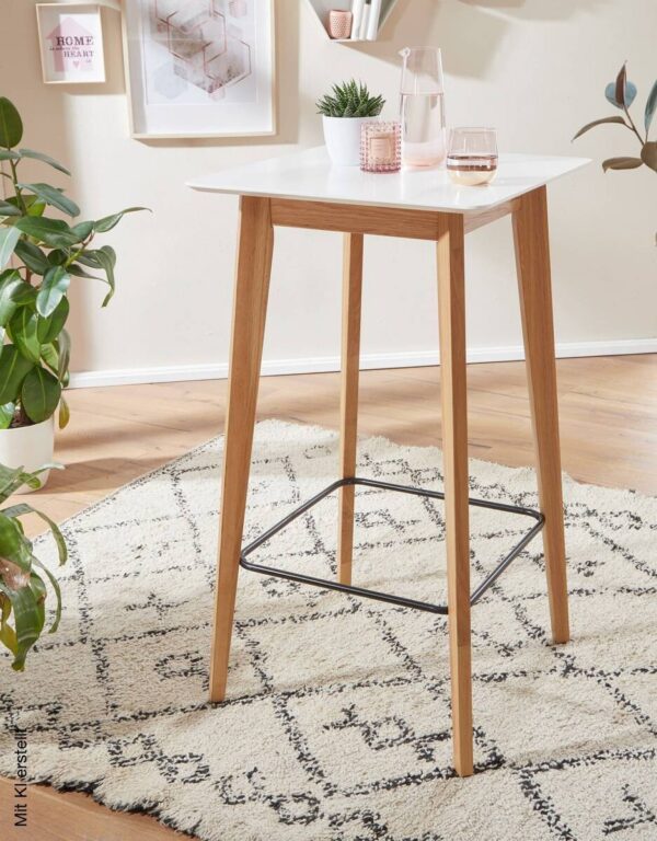 Bartisch weiß natur MDF B/H/T: ca. 60x110x60 cm – Bild 3