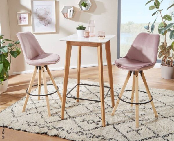 Bartisch weiß natur MDF B/H/T: ca. 60x110x60 cm – Bild 4