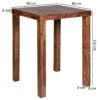 Bartisch natur Echtholz B/H/T: ca. 80x110x80 cm – Bild 2
