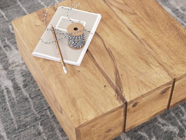 Beistelltisch natur Akazie B/H/T: ca. 44x30x44 cm – Bild 3