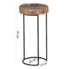 Beistelltisch natur schwarz Akazie Metall B/H/T: ca. 28x55x28 cm – Bild 4