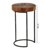Beistelltisch natur schwarz Echtholz Metall B/H/T: ca. 28x45x28 cm – Bild 3