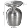 Beistelltisch silber lackiert Aluminium B/H/T/D: ca. 36,5x46x36,5x36,5 cm – Bild 5