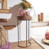 Beistelltisch natur schwarz Echtholz Metall B/H/T: ca. 28x55x28 cm – Bild 2