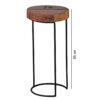 Beistelltisch natur schwarz Echtholz Metall B/H/T: ca. 28x55x28 cm – Bild 4