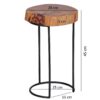 Beistelltisch natur schwarz Akazie Metall B/H/T: ca. 28x45x28 cm – Bild 5