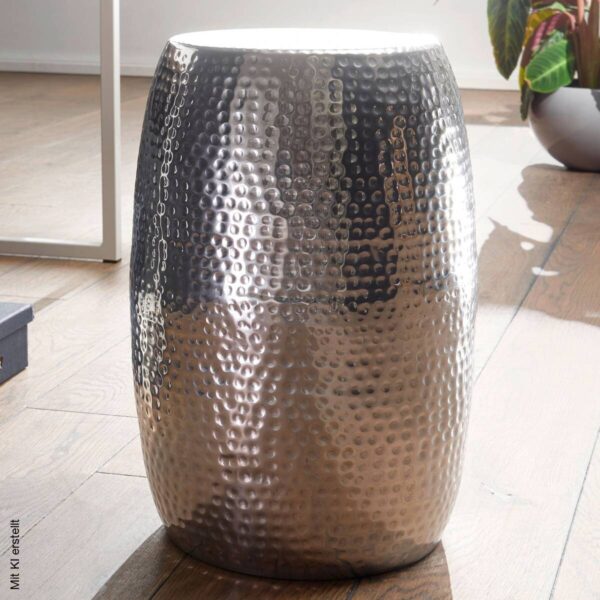 Beistelltisch silber Aluminium B/H/T: ca. 30x49,5x30 cm – Bild 2