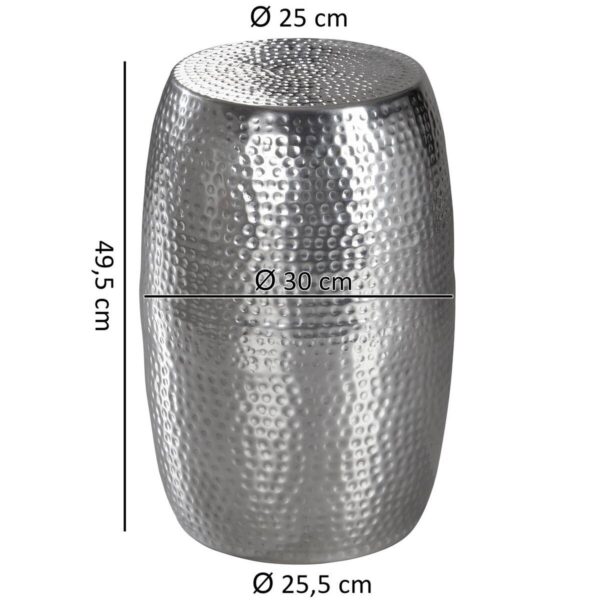 Beistelltisch silber Aluminium B/H/T: ca. 30x49,5x30 cm – Bild 4