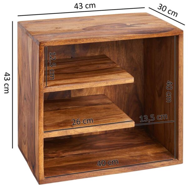 Beistelltisch natur Echtholz B/H/T: ca. 43x43x30 cm – Bild 2