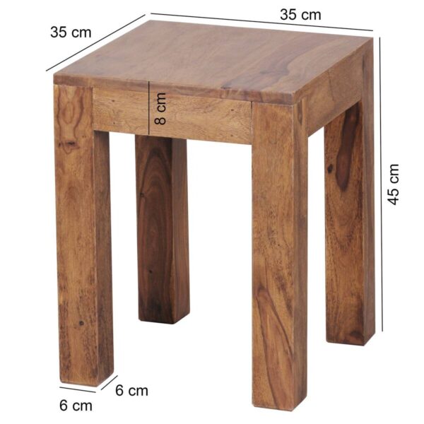 Beistelltisch natur Echtholz B/H/T: ca. 35x45x35 cm – Bild 3