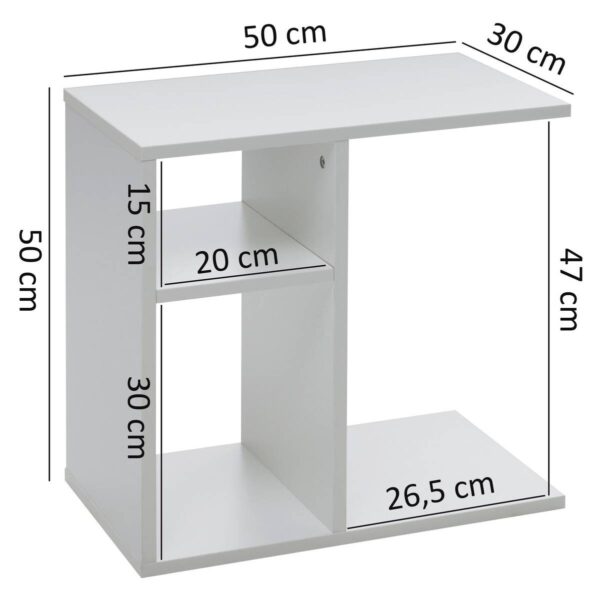 Beistelltisch weiß Holzwerkstoff – Bild 2