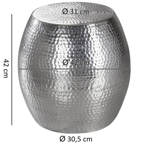 Beistelltisch silber lackiert Aluminium B/H/T: ca. 42x42x42 cm – Bild 4