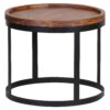 Beistelltisch natur schwarz Akazie Metall – Bild 2