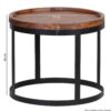 Beistelltisch natur schwarz Akazie Metall – Bild 5