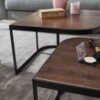 Beistelltisch 2er-Set. natur schwarz pulverbeschichtet Echtholz Eisen Beistelltisch 2er-Set. natur schwarz pulverbeschichtet Echtholz Eisen – Bild 3