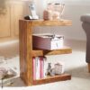 Beistelltisch natur Echtholz B/H/T: ca. 45x60x30 cm – Bild 5