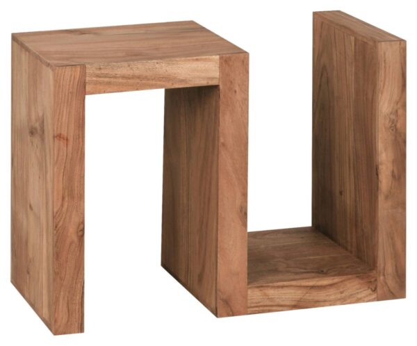 Beistelltisch natur Akazie B/H/T: ca. 44x60x30 cm – Bild 3
