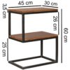 Beistelltisch natur schwarz pulverbeschichtet Echtholz Metall B/H/T: ca. 45x60x30 cm Beistelltisch natur schwarz pulverbeschichtet Echtholz Metall B/H/T: ca. 45x60x30 cm – Bild 4