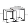Beistelltisch 2er-Set. weiß Marmor Optik schwarz pulverbeschichtet MDF Stahl – Bild 5