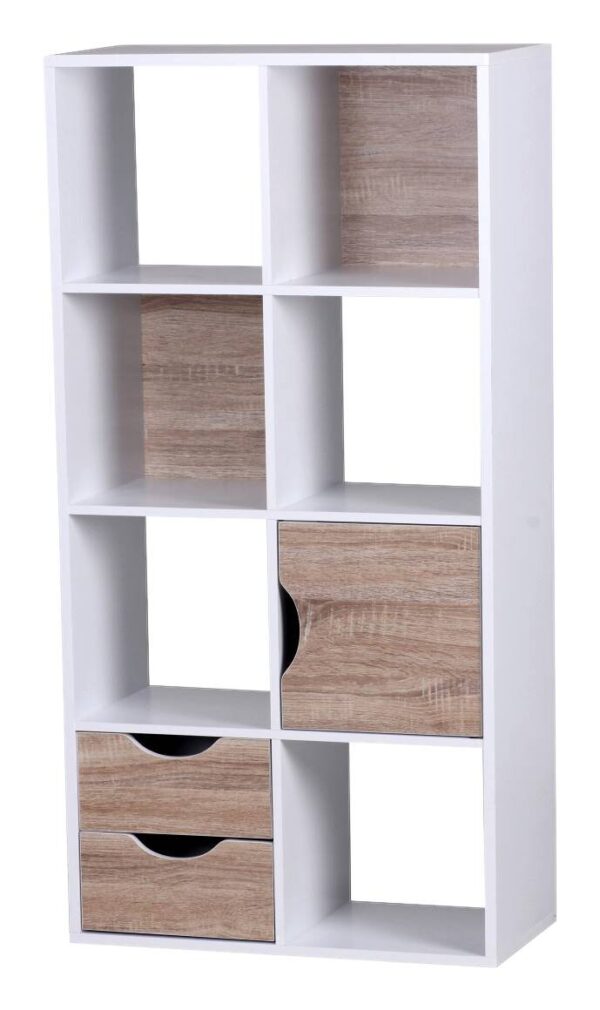 Regal Eiche Sonoma Nachbildung weiß lackiert B/H/T: ca. 60x120x29 cm – Bild 2