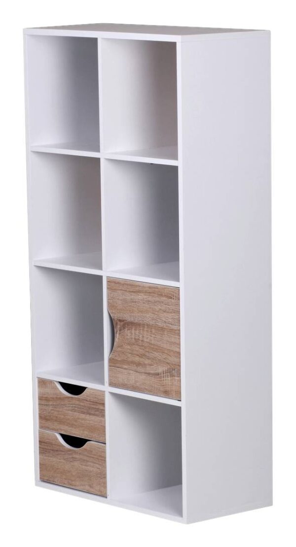 Regal Eiche Sonoma Nachbildung weiß lackiert B/H/T: ca. 60x120x29 cm – Bild 3