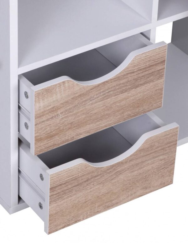 Regal Eiche Sonoma Nachbildung weiß lackiert B/H/T: ca. 60x120x29 cm – Bild 5