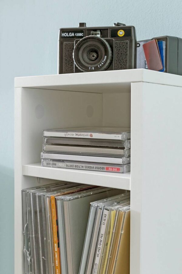 CD Regal weiß B/H/T: ca. 21x90x20 cm – Bild 5