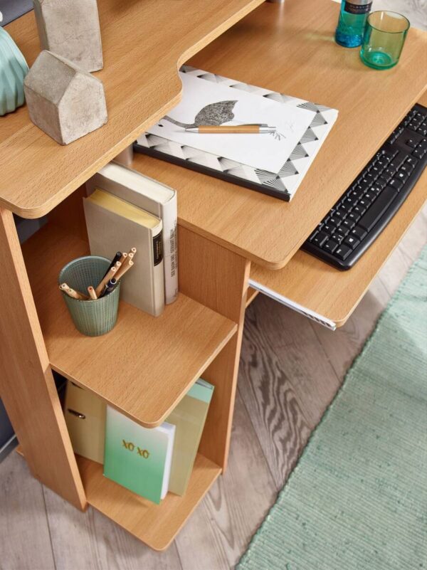 Computertisch buche Nachbildung B/H/T: ca. 94x90,5x48,5 cm – Bild 3