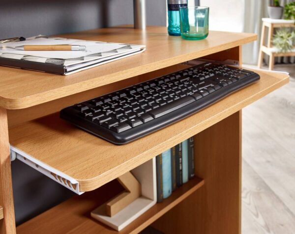 Computertisch buche Nachbildung B/H/T: ca. 94x90,5x48,5 cm – Bild 4