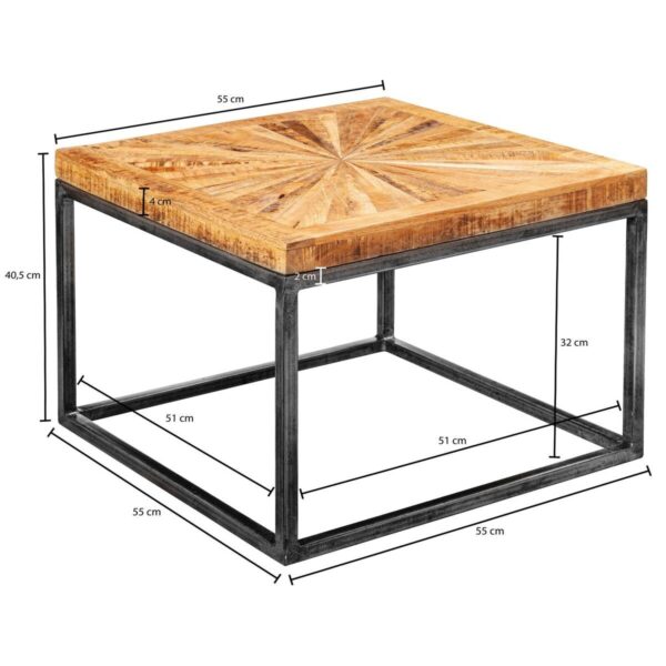 Couchtisch natur natur grau lackiert B/H/T: ca. 55x40,5x55 cm – Bild 2