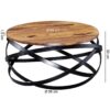 Couchtisch natur schwarz lackiert B/H/T: ca. 60x30x60 cm Couchtisch natur schwarz lackiert B/H/T: ca. 60x30x60 cm – Bild 2