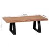 Couchtisch natur schwarz B/H/T: ca. 115x40x61 cm – Bild 5