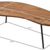Couchtisch natur schwarz pulverbeschichtet B/H/T: ca. 122x36x63 cm – Bild 2