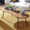 Couchtisch natur schwarz pulverbeschichtet B/H/T: ca. 122x36x63 cm – Bild 4
