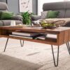 Couchtisch natur schwarz pulverbeschichtet B/H/T: ca. 100x40x50 cm – Bild 2