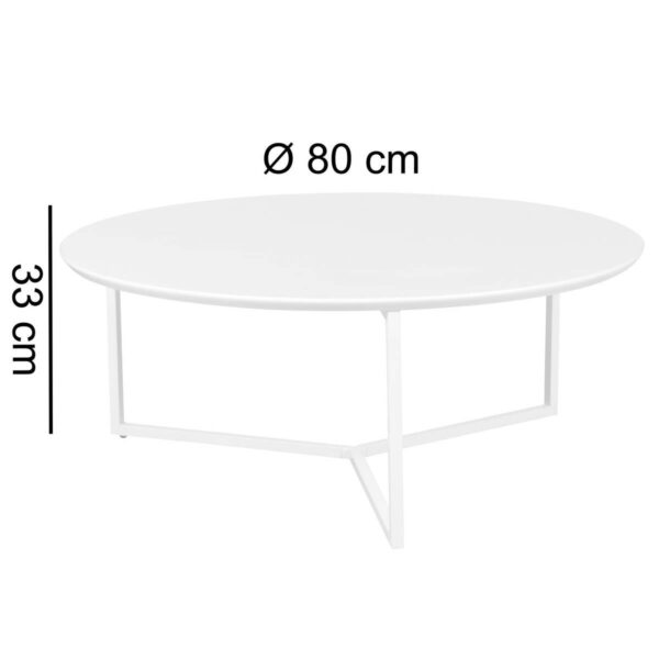 Couchtisch weiß weiß Lack matt B/H/T: ca. 80x33x80 cm Couchtisch weiß weiß Lack matt B/H/T: ca. 80x33x80 cm – Bild 2