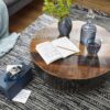 Couchtisch braun schwarz lackiert B/H/T: ca. 70x33x70 cm – Bild 3