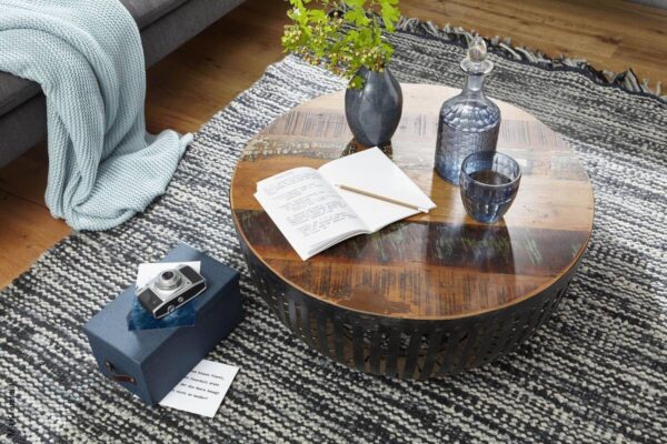 Couchtisch braun schwarz lackiert B/H/T: ca. 70x33x70 cm – Bild 3