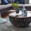 Couchtisch braun schwarz lackiert B/H/T: ca. 70x33x70 cm – Bild 5