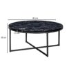 Couchtisch schwarz Marmor Optik schwarz B/H/T: ca. 80x35x80 cm – Bild 3