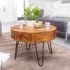 Couchtisch natur schwarz pulverbeschichtet B/H/T: ca. 60x44,5x60 cm – Bild 4